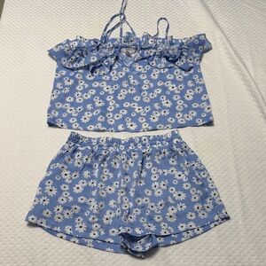 Forever 21 Blue Floral Pajama Set